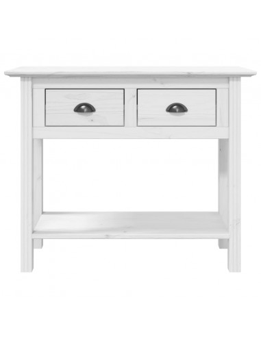Tavolo Consolle BODO 90x34,5x73 cm Legno Massello Pino Bianco