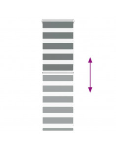 Tenda Zebra Grigio Scuro Larghezza Tessuto 35,9 cm Poliestere 2