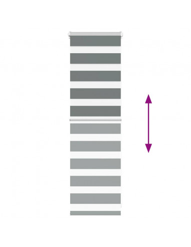 Tenda Zebra Grigio Scuro Larghezza Tessuto 35,9 cm Poliestere