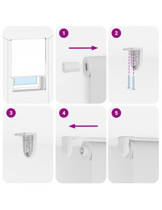 Tenda a Rullo Doccia 60x240 cm Larghezza Tessuto 56 cm 2
