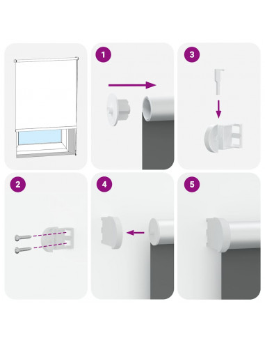 Tenda a Rullo Oscurante 120x130 cm Larghezza Tessuto 116,6 cm