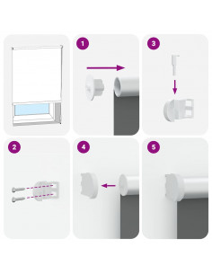 Tenda a Rullo Oscurante 150x150 cm Larghezza Tessuto 146,6 cm 2
