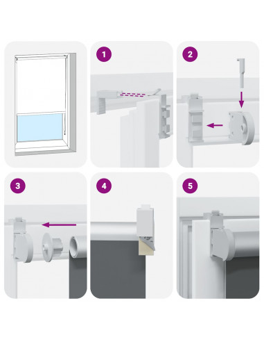 Tenda a Rullo Oscurante 165x150 cm Larghezza Tessuto 161,6 cm