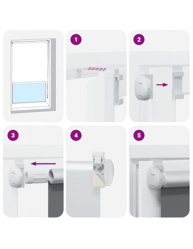 Tenda a Rullo Oscurante 65x210 cm Larghezza Tessuto 60,7 cm