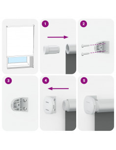 Tenda a Rullo Oscurante 65x210 cm Larghezza Tessuto 60,7 cm 2