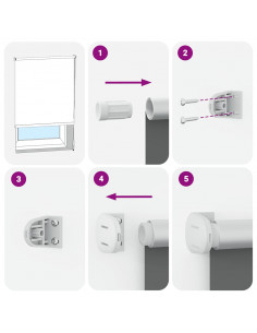 Tenda a Rullo Oscurante 90x130 cm Larghezza Tessuto 85,7 cm 2