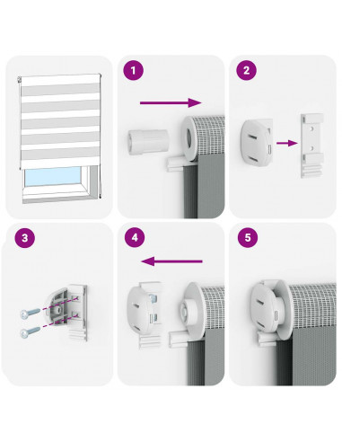 Tenda a Rullo Zebra Larghezza Tessuto 110,9 cm Poliestere