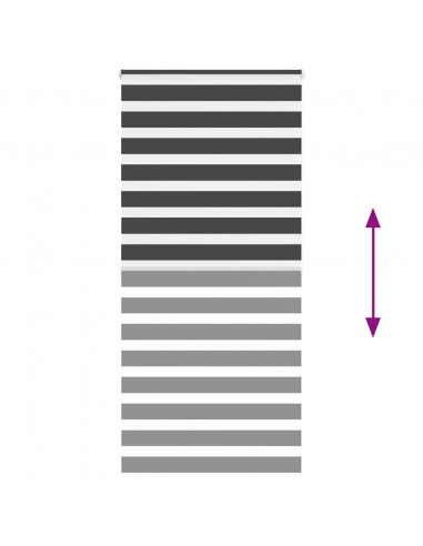 Tenda a Rullo Zebra Nero Larghezza Tessuto 100,9 cm Poliestere