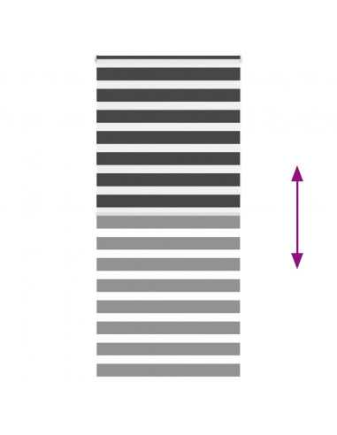 Tenda a Rullo Zebra Nero Larghezza Tessuto 100,9 cm Poliestere