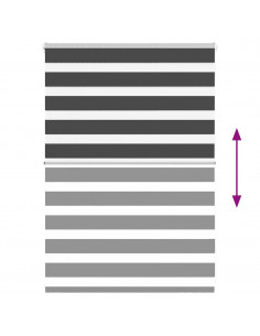 Tenda a Rullo Zebra Nero Larghezza Tessuto 100,9 cm Poliestere 2