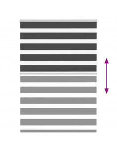 Tenda a Rullo Zebra Nero Larghezza Tessuto 100,9 cm Poliestere 2