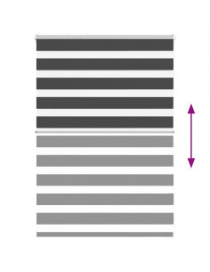 Tenda a Rullo Zebra Nero Larghezza Tessuto 110,9 cm Poliestere 2