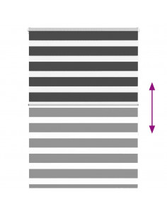 Tenda a Rullo Zebra Nero Larghezza Tessuto 110,9 cm Poliestere 2