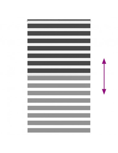 Tenda a Rullo Zebra Nero Larghezza Tessuto 115,9 cm Poliestere