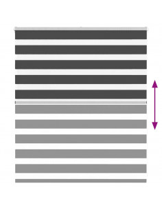 Tenda a Rullo Zebra Nero Larghezza Tessuto 115,9 cm Poliestere 2