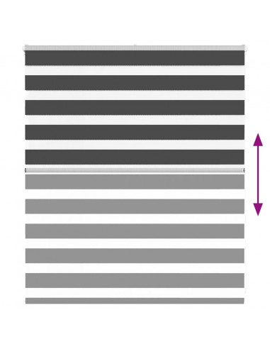 Tenda a Rullo Zebra Nero Larghezza Tessuto 115,9 cm Poliestere