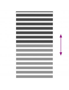 Tenda a Rullo Zebra Nero Larghezza Tessuto 120,9 cm Poliestere 2