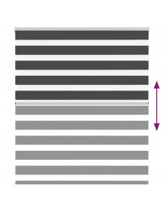 Tenda a Rullo Zebra Nero Larghezza Tessuto 120,9 cm Poliestere 2