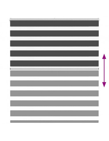 Tenda a Rullo Zebra Nero Larghezza Tessuto 120,9 cm Poliestere