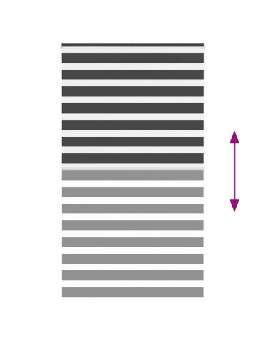 Tenda a Rullo Zebra Nero Larghezza Tessuto 125,9 cm Poliestere