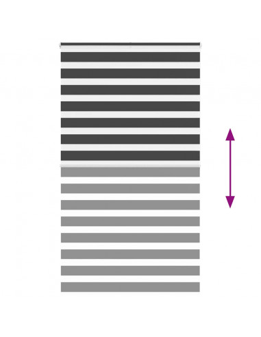 Tenda a Rullo Zebra Nero Larghezza Tessuto 125,9 cm Poliestere