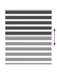 Tenda a Rullo Zebra Nero Larghezza Tessuto 125,9 cm Poliestere 2