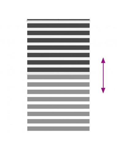 Tenda a Rullo Zebra Nero Larghezza Tessuto 130,9 cm Poliestere