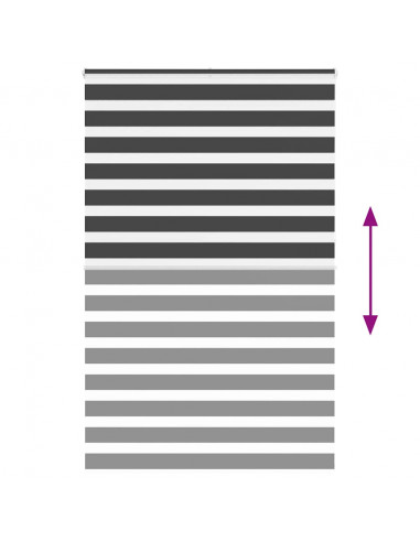 Tenda a Rullo Zebra Nero Larghezza Tessuto 140,9 cm Poliestere