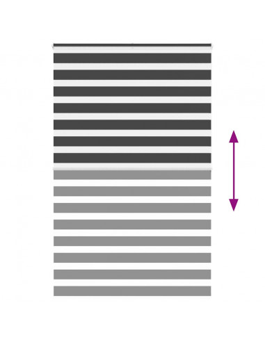 Tenda a Rullo Zebra Nero Larghezza Tessuto 140,9 cm Poliestere