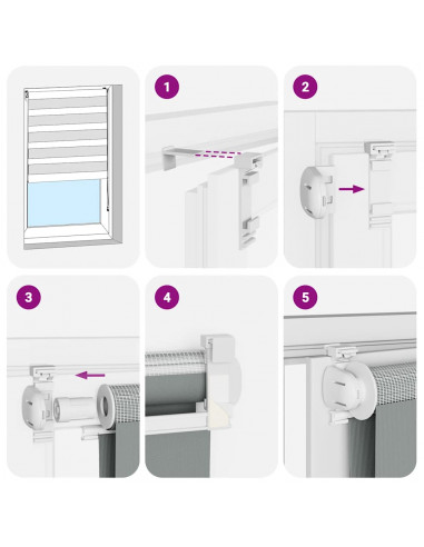 Tenda a Rullo Zebra Nero Larghezza Tessuto 145,9 cm Poliestere