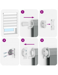 Tenda a Rullo Zebra Nero Larghezza Tessuto 150,9 cm Poliestere 2