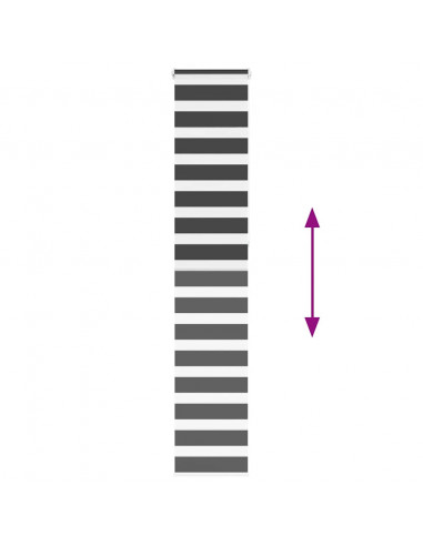 Tenda a Rullo Zebra Nero Larghezza Tessuto 35,9 cm Poliestere