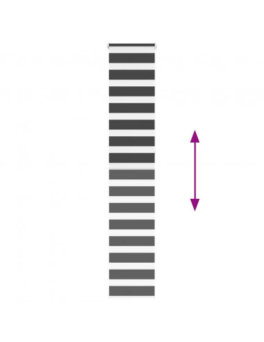 Tenda a Rullo Zebra Nero Larghezza Tessuto 40,9 cm Poliestere