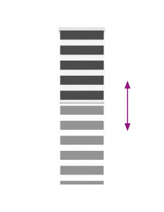 Tenda a Rullo Zebra Nero Larghezza Tessuto 40,9 cm Poliestere 2