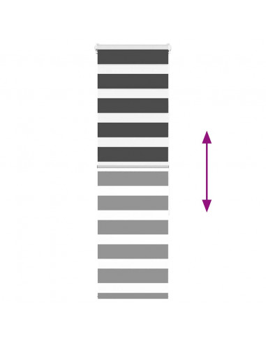 Tenda a Rullo Zebra Nero Larghezza Tessuto 40,9 cm Poliestere