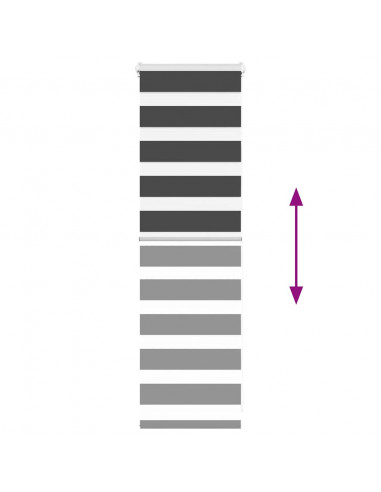 Tenda a Rullo Zebra Nero Larghezza Tessuto 45,9 cm Poliestere