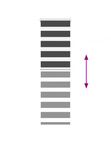 Tenda a Rullo Zebra Nero Larghezza Tessuto 45,9 cm Poliestere