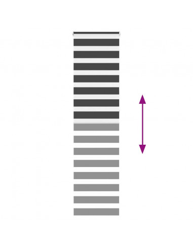 Tenda a Rullo Zebra Nero Larghezza Tessuto 50,9 cm Poliestere