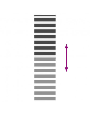 Tenda a Rullo Zebra Nero Larghezza Tessuto 55,9 cm Poliestere