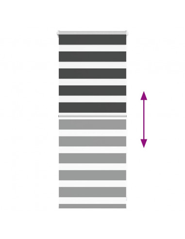 Tenda a Rullo Zebra Nero Larghezza Tessuto 55,9 cm Poliestere