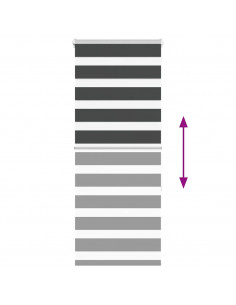 Tenda a Rullo Zebra Nero Larghezza Tessuto 55,9 cm Poliestere 2