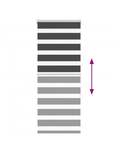 Tenda a Rullo Zebra Nero Larghezza Tessuto 55,9 cm Poliestere