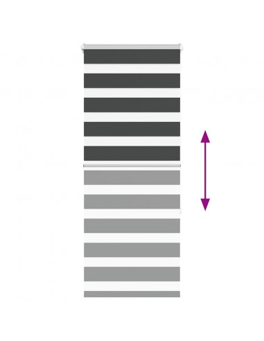 Tenda a Rullo Zebra Nero Larghezza Tessuto 60,9 cm Poliestere