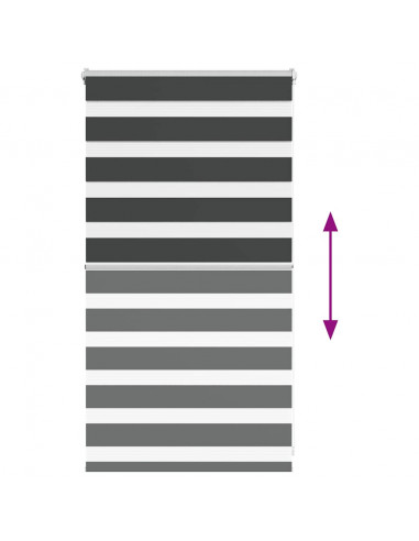 Tenda a Rullo Zebra Nero Larghezza Tessuto 65,9 cm Poliestere