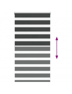 Tenda a Rullo Zebra Nero Larghezza Tessuto 75,9 cm Poliestere 2