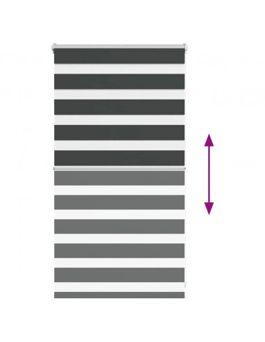 Tenda a Rullo Zebra Nero Larghezza Tessuto 75,9 cm Poliestere