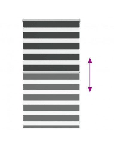 Tenda a Rullo Zebra Nero Larghezza Tessuto 80,9 cm Poliestere