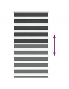 Tenda a Rullo Zebra Nero Larghezza Tessuto 85,9 cm Poliestere 2