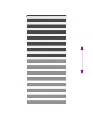 Tenda a Rullo Zebra Nero Larghezza Tessuto 95,9 cm Poliestere