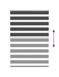 Tenda a Rullo Zebra Nero Larghezza Tessuto 95,9 cm Poliestere 2